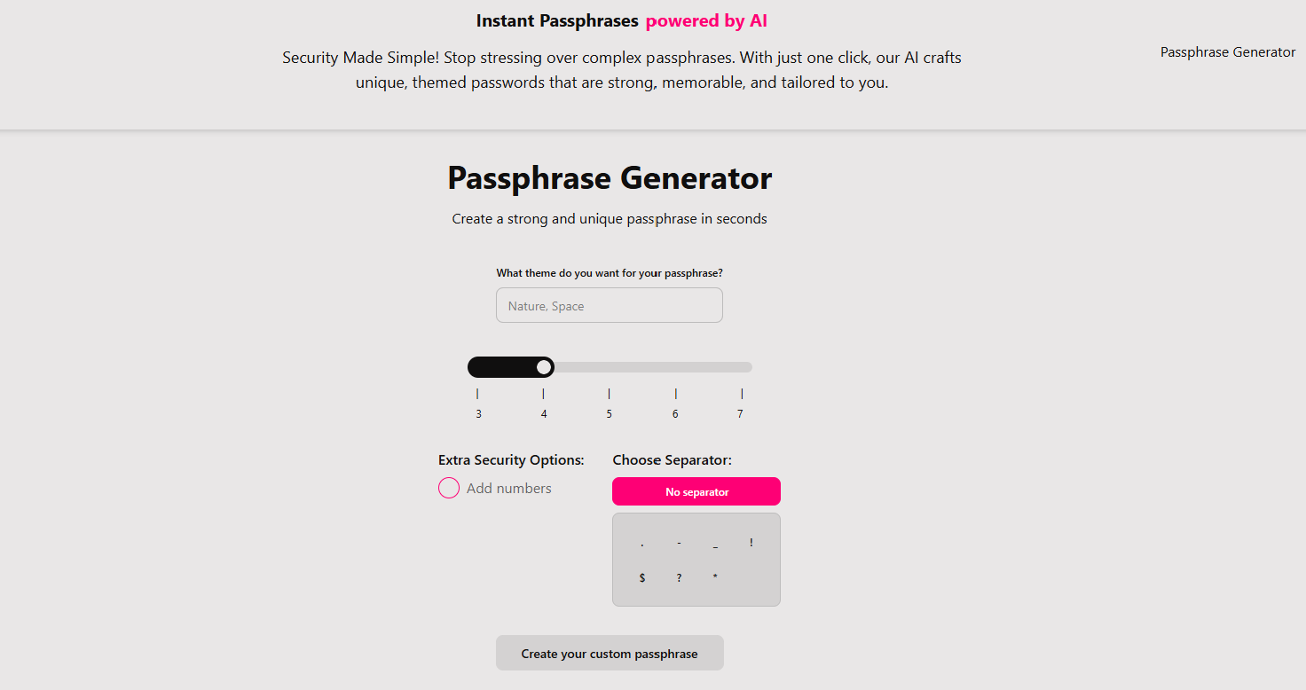 Passphrase IA Generator